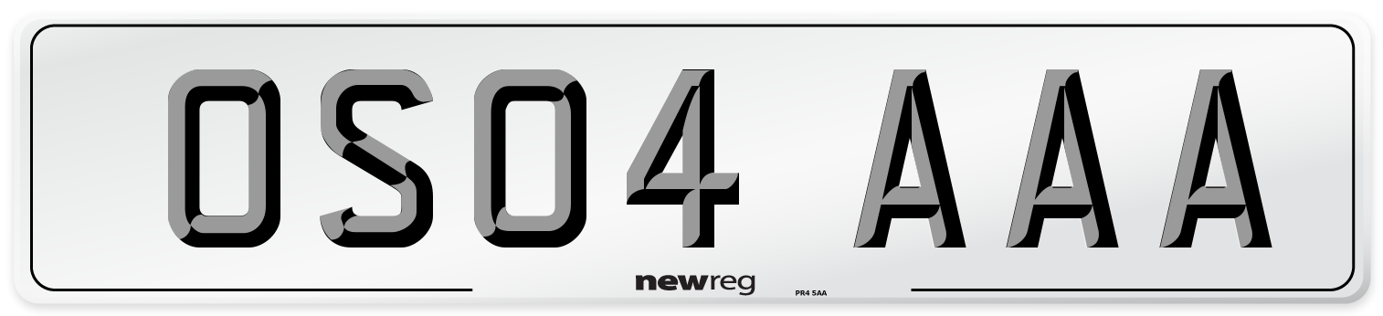 OS04 AAA Number Plate from New Reg